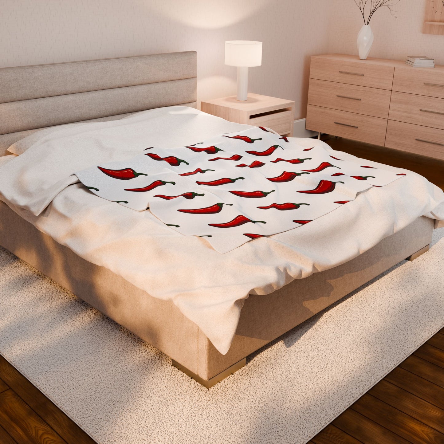 Spicy Chili Plush Blanket, Cozy Throw blanket