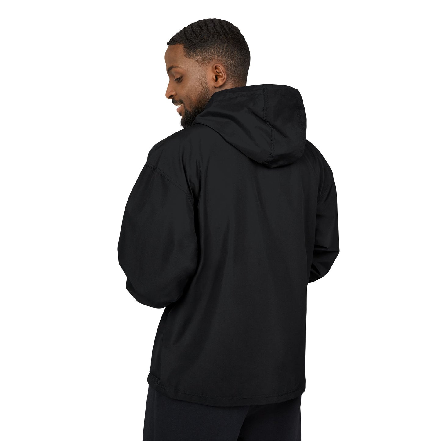 Black Packable Anorak Jacket with White 'B' Chest Logo