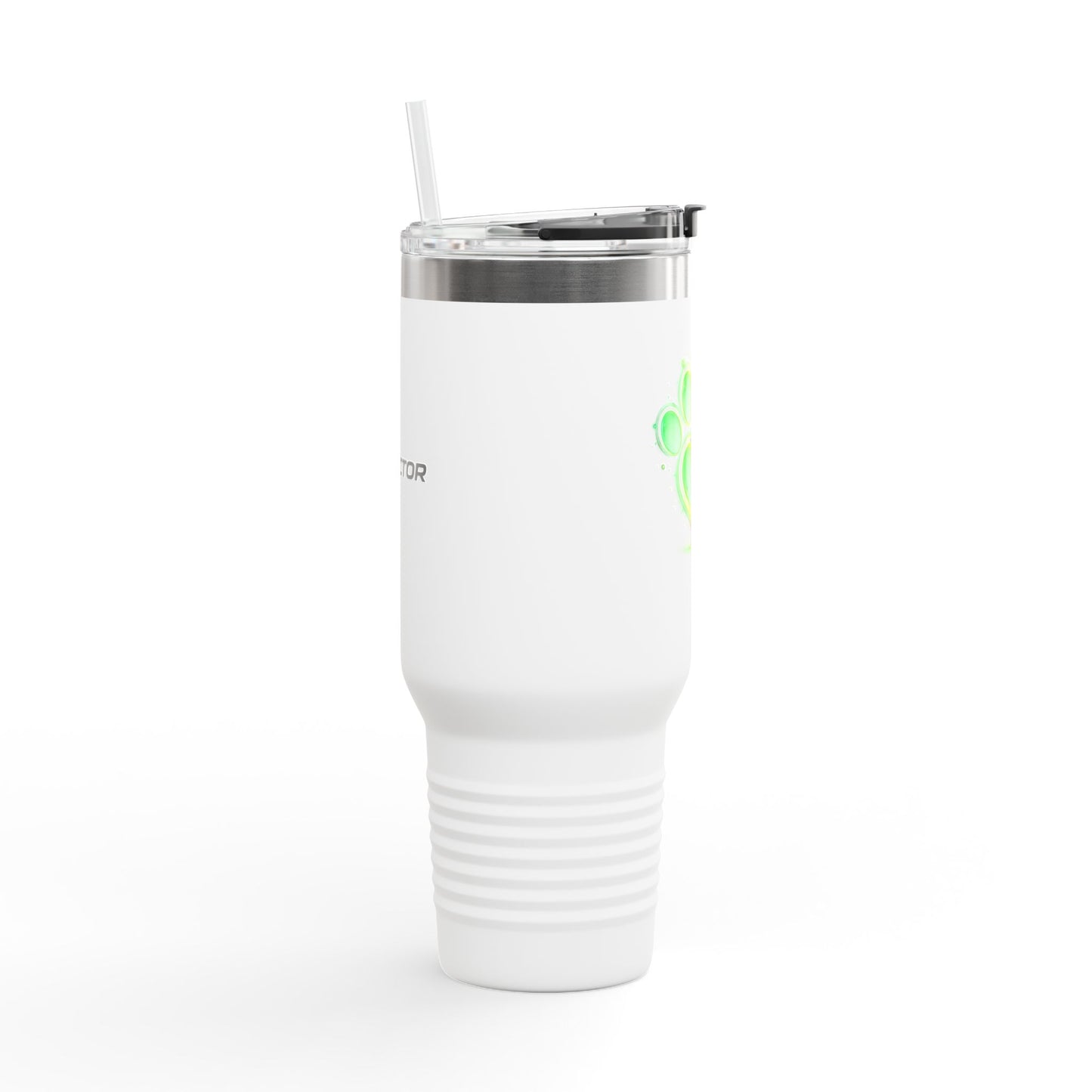40oz Insulated Travel Mug – Neon Paw Heart Design | Pet Lover Tumbler