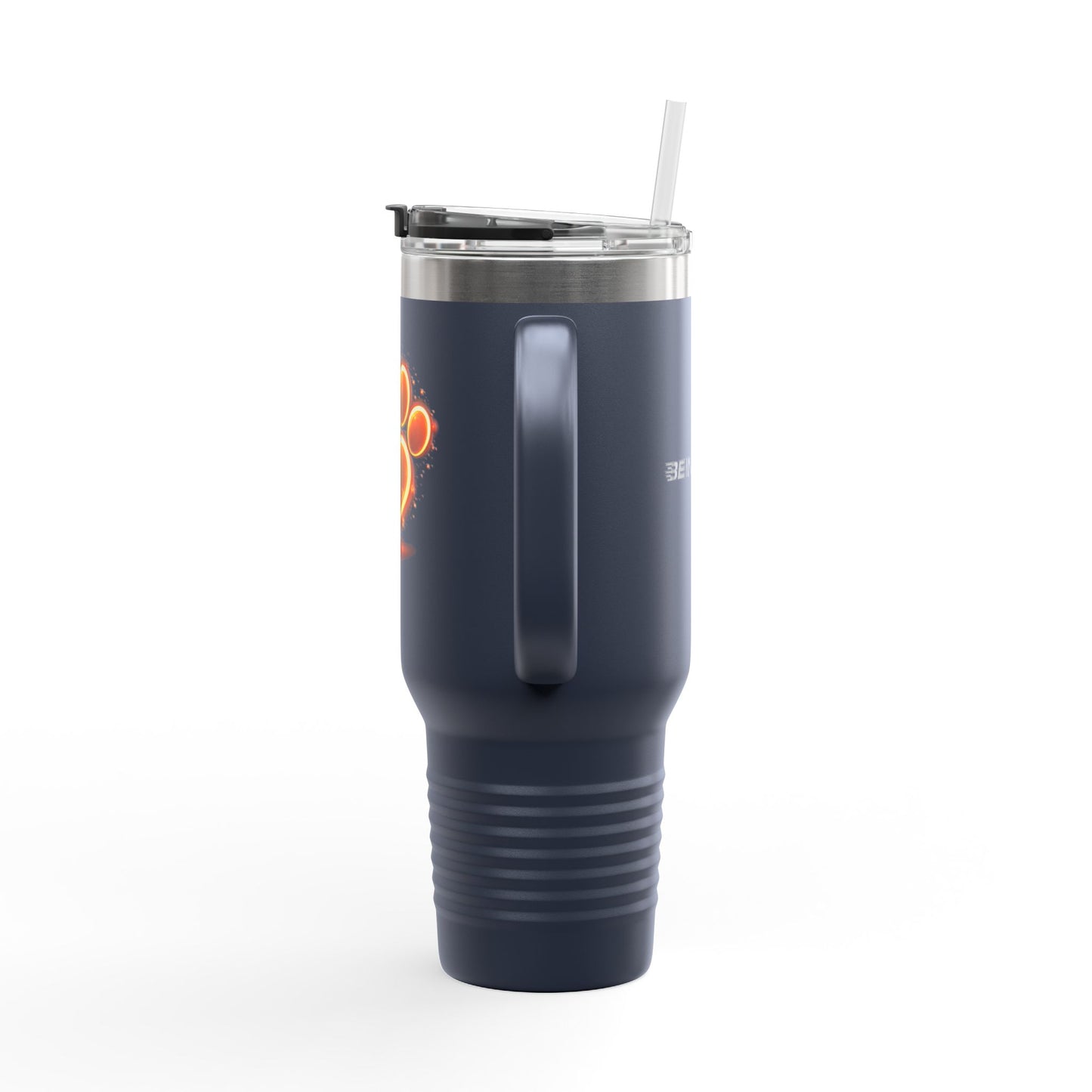 40oz Insulated Travel Mug – Neon Paw Heart Design | Pet Lover Tumbler