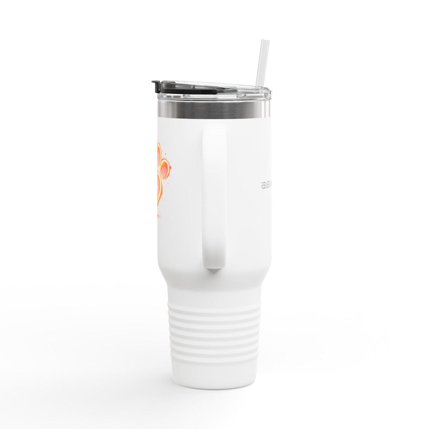 40oz Insulated Travel Mug – Neon Paw Heart Design | Pet Lover Tumbler