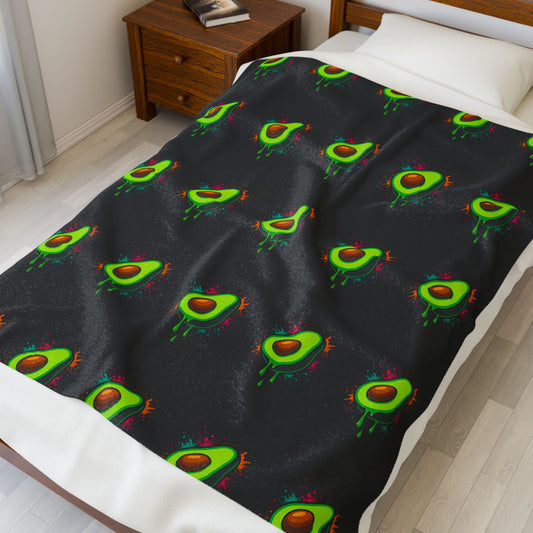 Avocado Velvet Plush Blanket - Cozy Throw for Home Decor, Gifts, Picnics, and Relaxation - Perfect for Avocado Lovers!