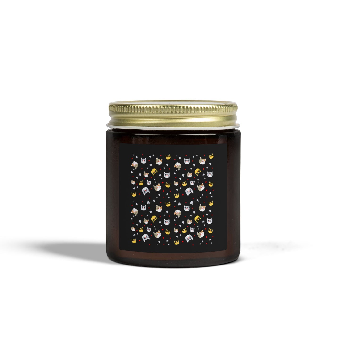 Coconut Apricot Scented Candle (4oz/9oz) — Mini Jar with Cute Cat Pattern