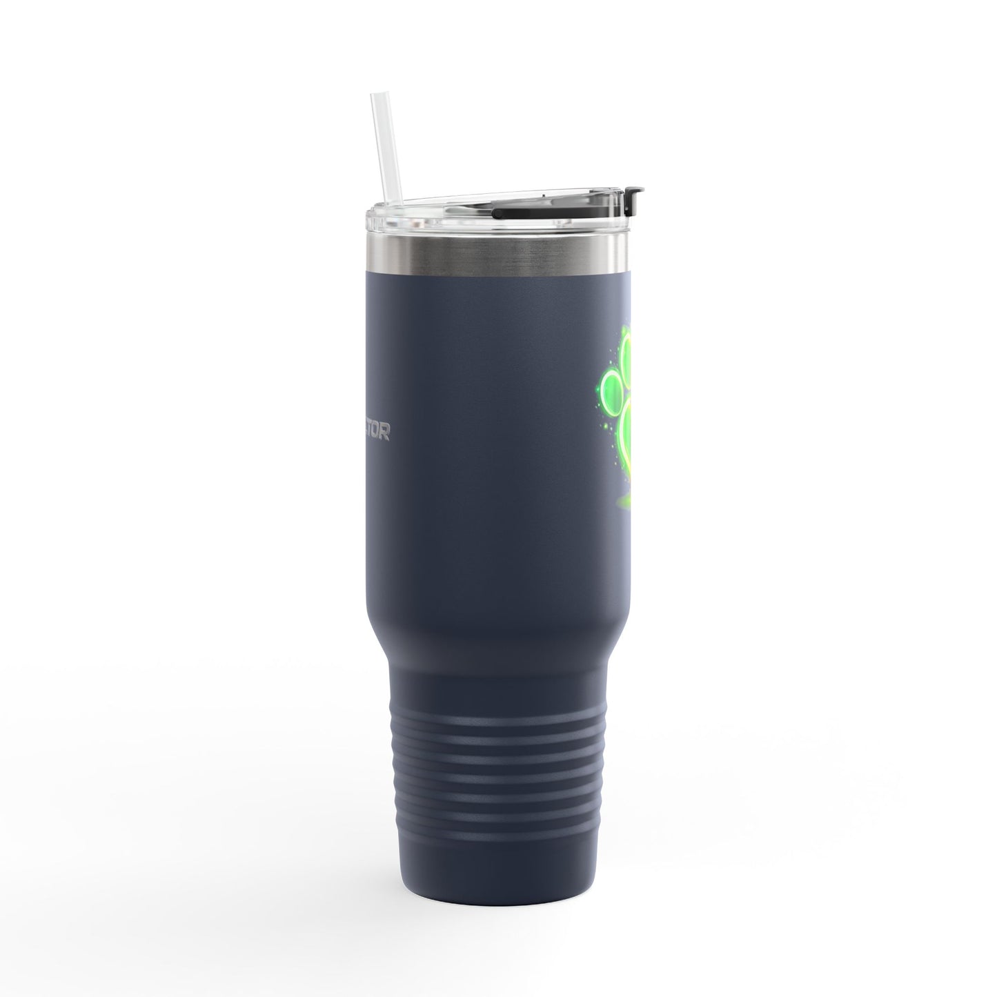 40oz Insulated Travel Mug – Neon Paw Heart Design | Pet Lover Tumbler