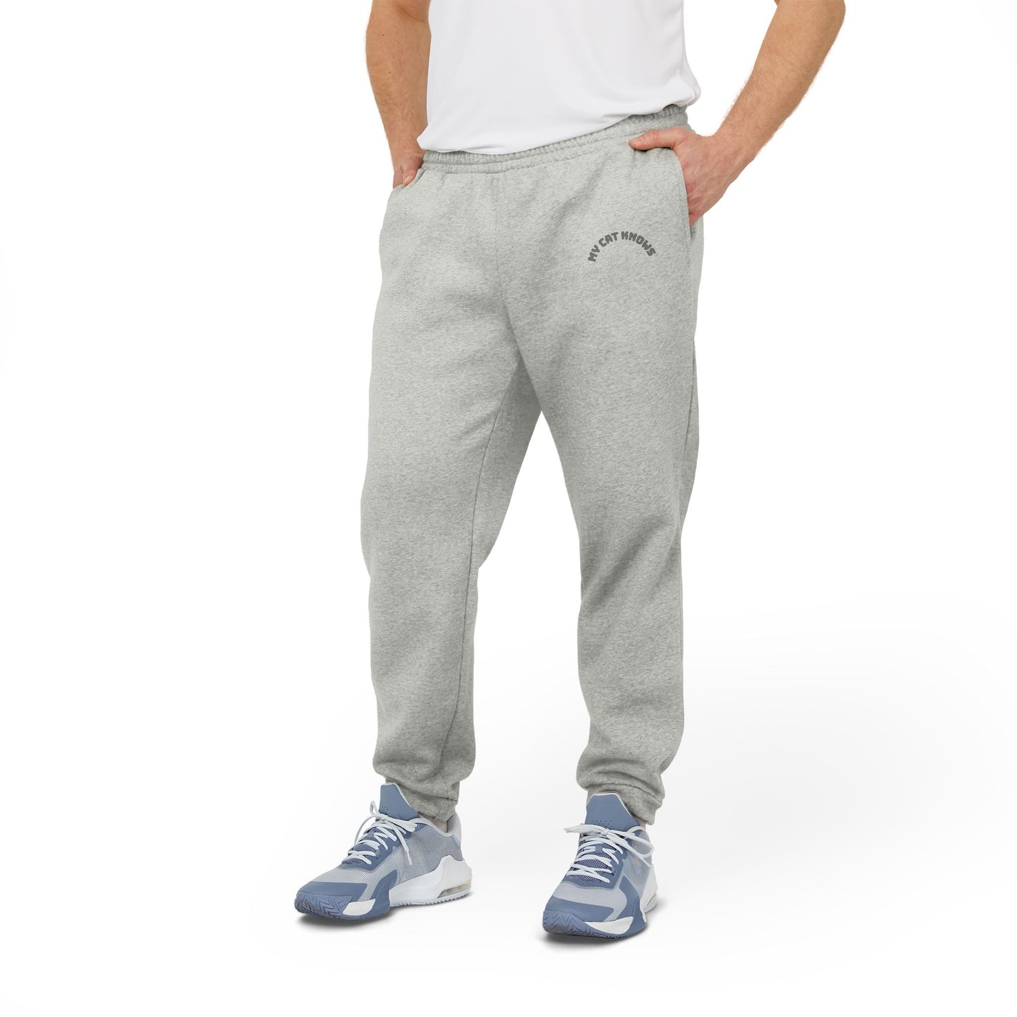 Adidas Fleece Joggers — Grey Cozy Sweatpants For Cat Lovers