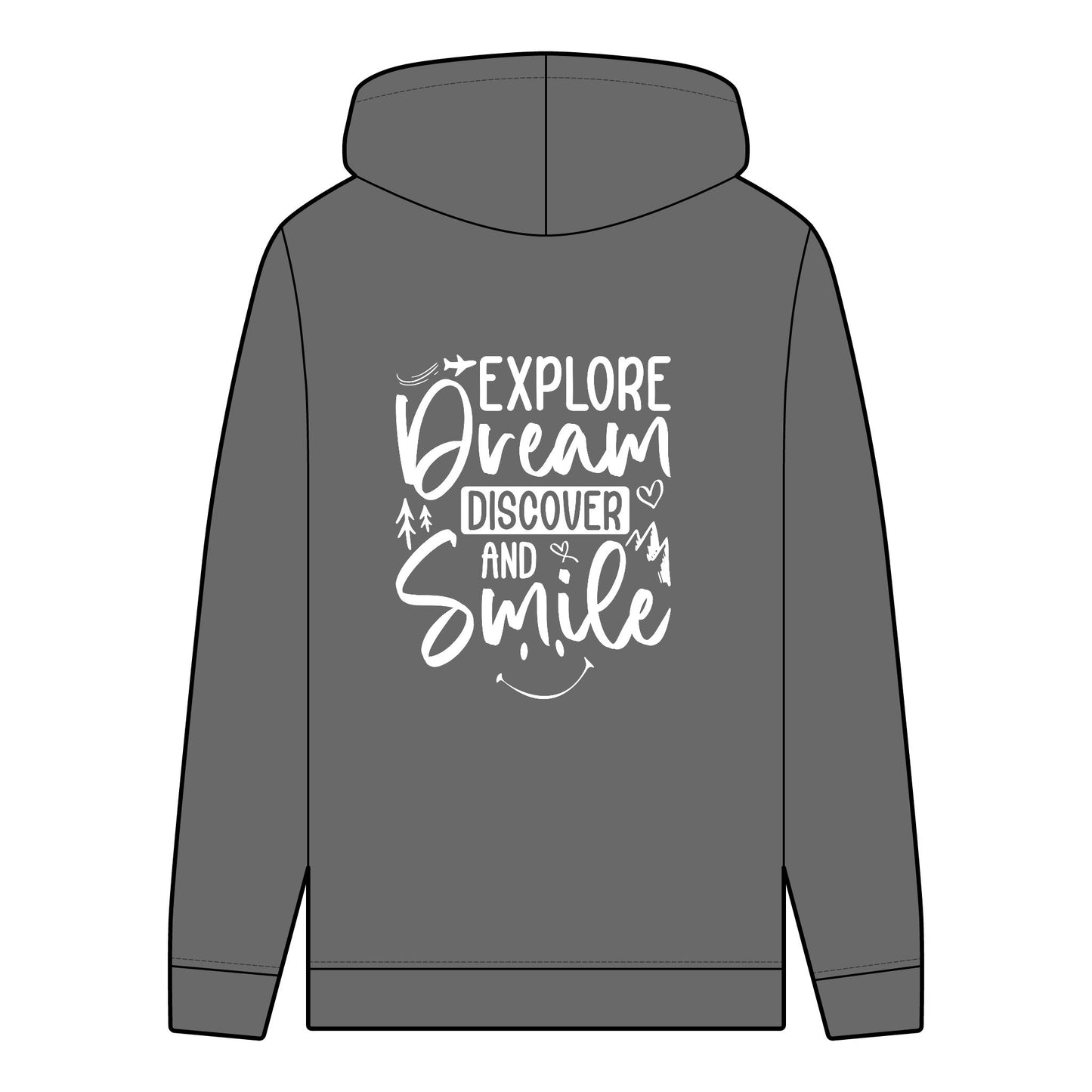 Men's Organic Hoodie - Explore, Dream, Discover, Smile