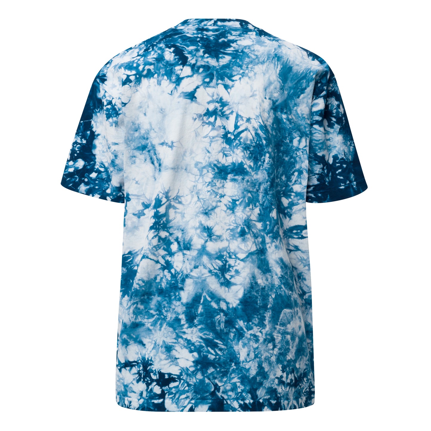 Oversized Navy Tie-Dye Paw Print Tee | Unisex Streetwear Blue Marble Cat T-Shirt