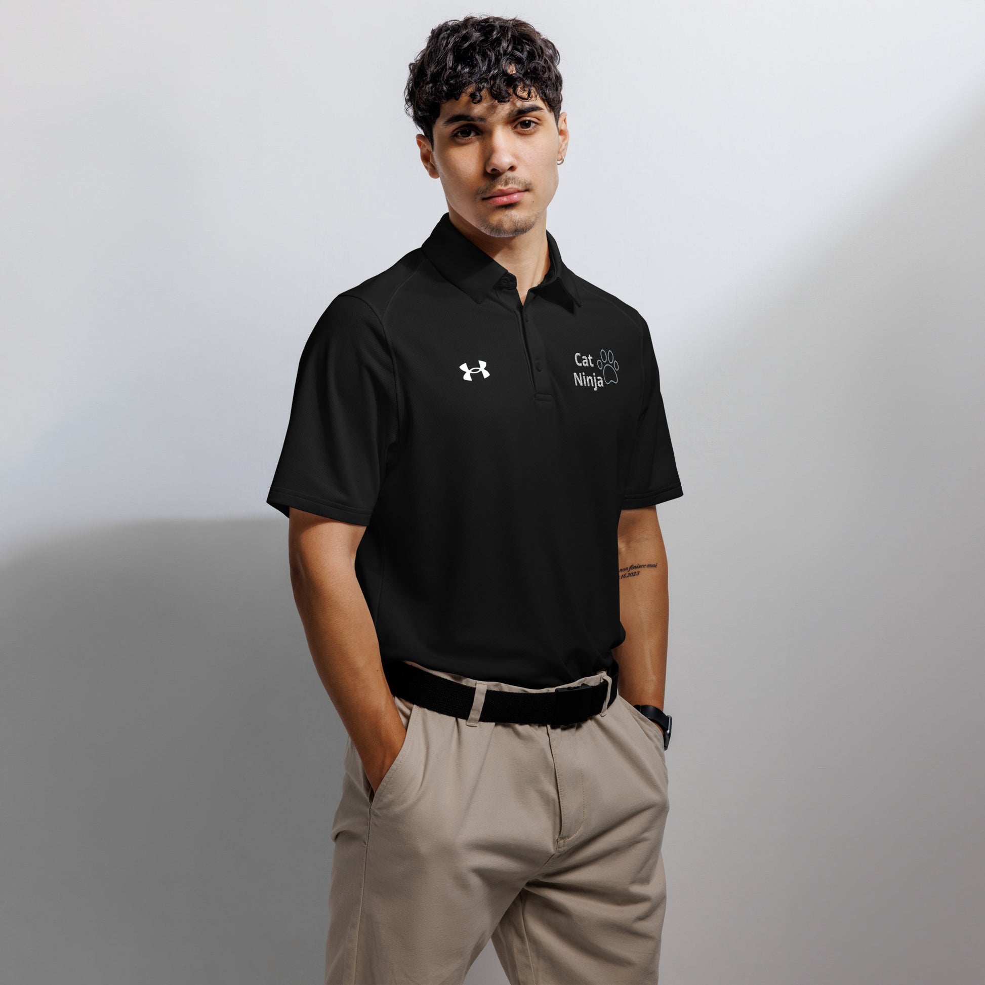 Under Armour Men’s Cat Ninja Performance Polo | Embroidered Tech Golf Shirt