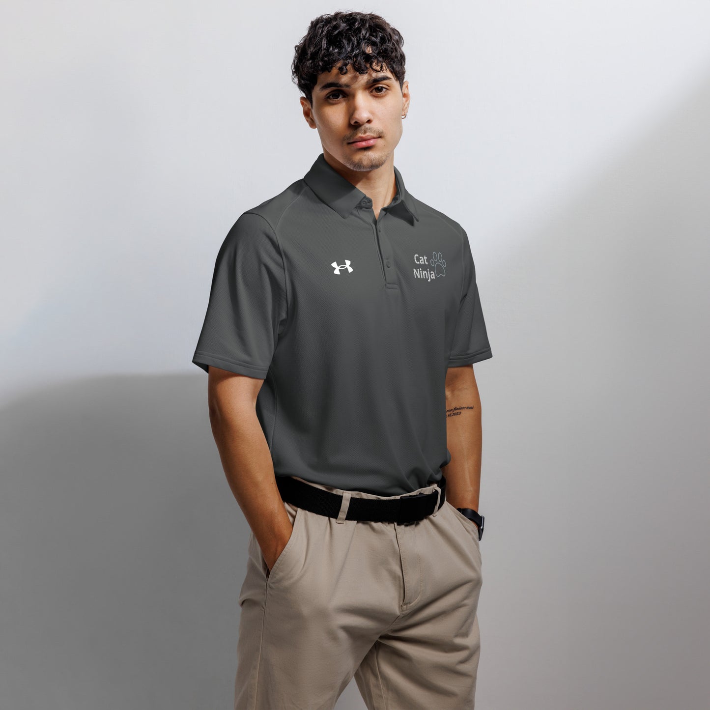 Under Armour Men’s Cat Ninja Performance Polo | Embroidered Tech Golf Shirt